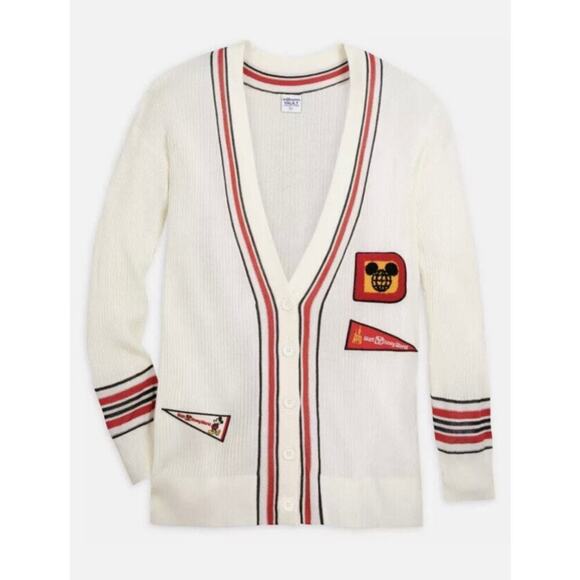 Disney 50th Anniversary Vault Collection Pennants Cardigan Sweater Size S - Picture 1 of 10